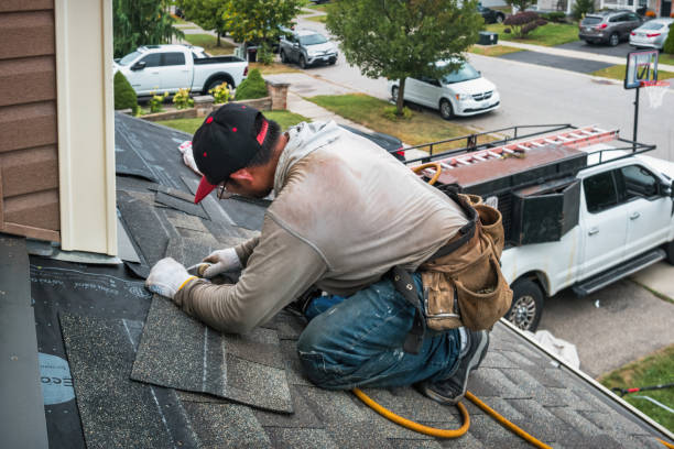 Professional Storm Damage Roof Repair technician working in New Brunswick, NJ